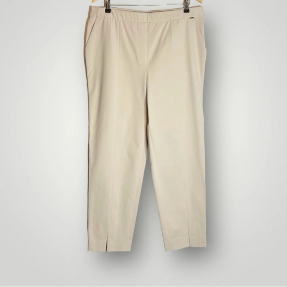 St John Chino Pants Size 16 Side Zip & Button Closure 28” Inseam Pockets Tapered - Picture 2 of 11